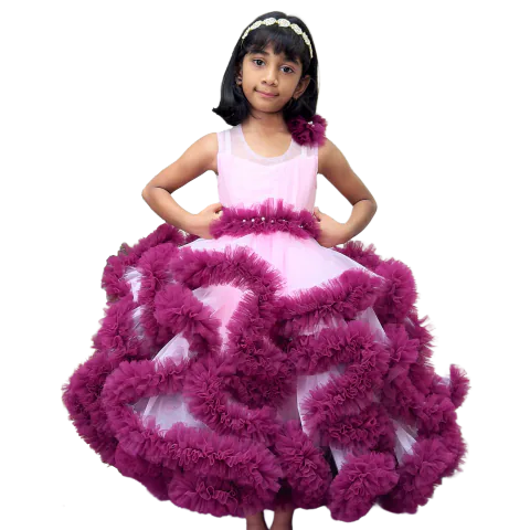 Layered Frilled Ball Gown