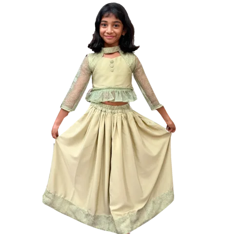Kids Collar Top & Skirt
