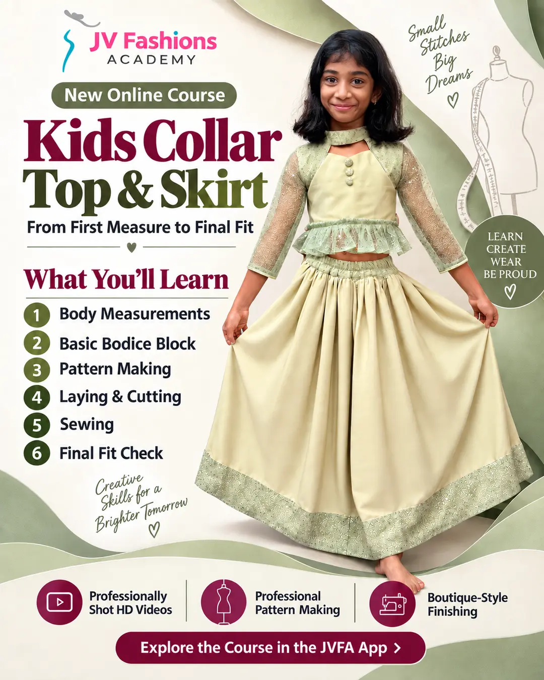 Kids Collar Top & Skirt course preview