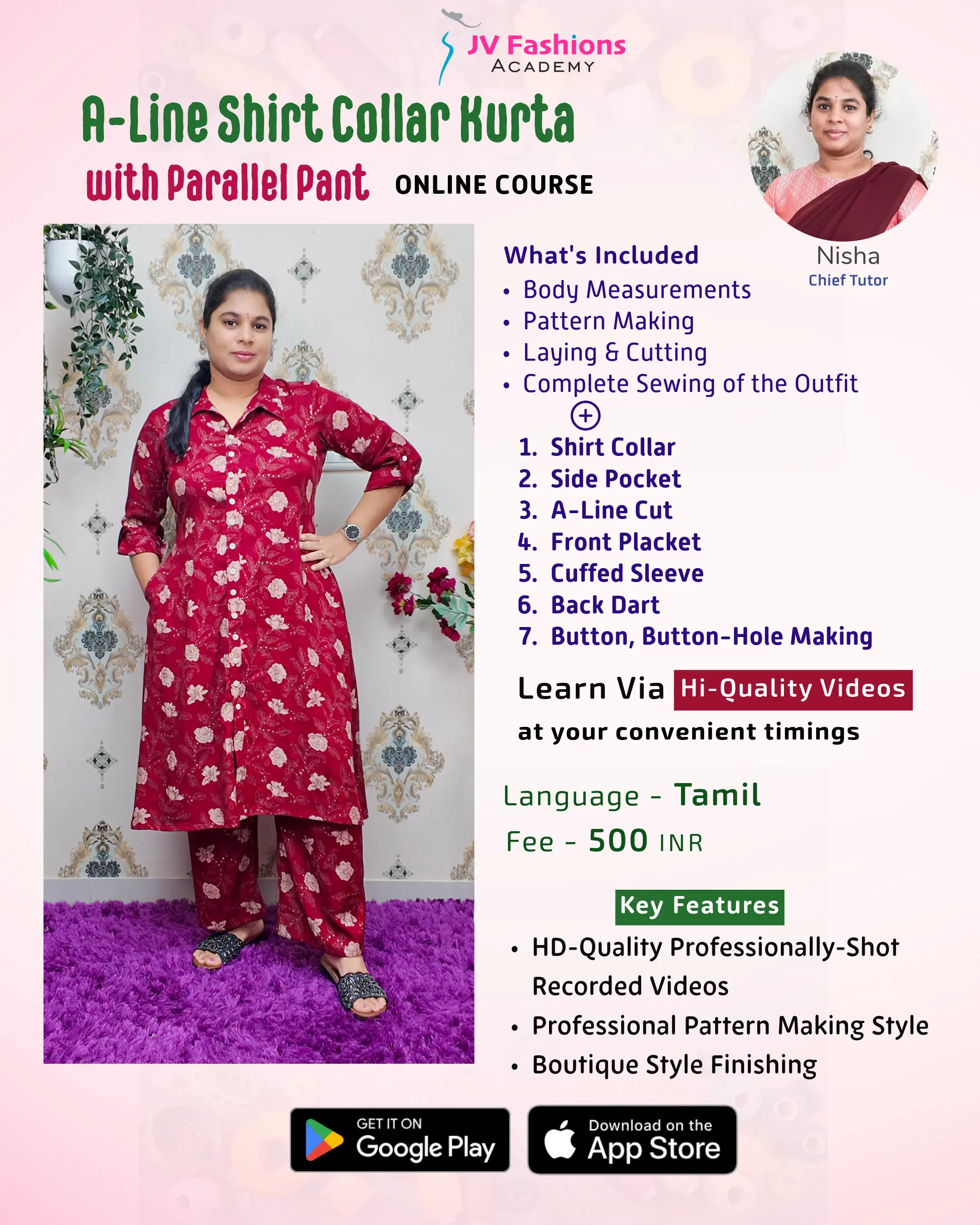 A-Line Shirt Collar Kurta course preview