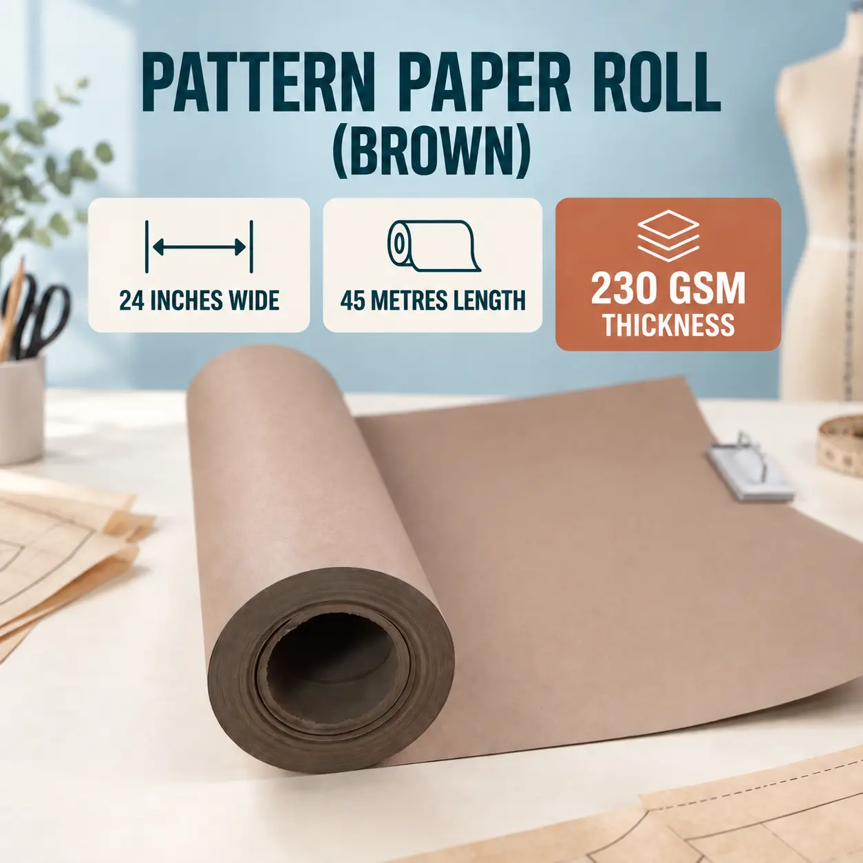 Pattern Paper Roll (Brown)