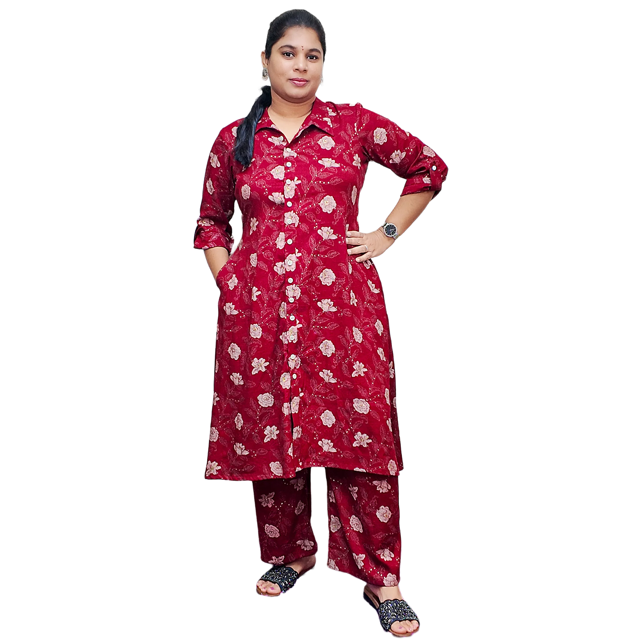 A-Line Shirt Collar Kurta
